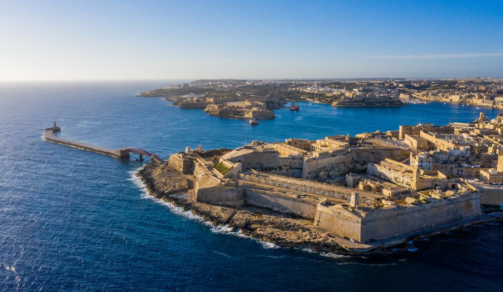 Aerial views of European Union Capitals - Valletta, Malta