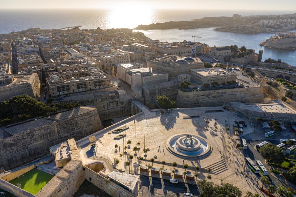 Aerial views of European Union Capitals - Valletta, Malta