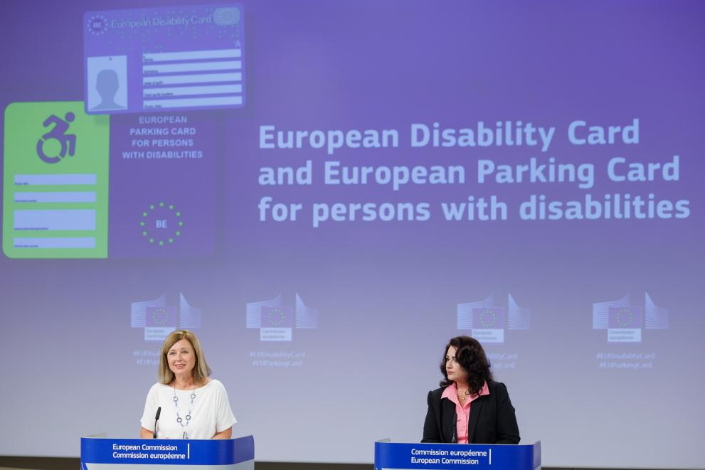 Press conference by Věra Jourová, Vice-President of the European Commission, and Helena Dalli, European Commissioner, on the European disability card